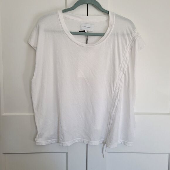 Current/Elliott The rouched muscle  tee in star white size 2 - Picture 8 of 11